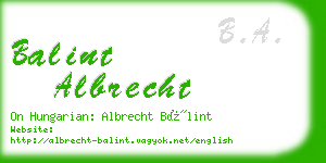 balint albrecht business card